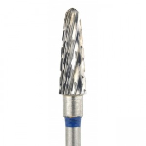 Cortador de carboneto Cone notch Cruciforme médio, azul, cortador para manicure e pedicure, para remover o estrato córneo de calcanhares e calosidades