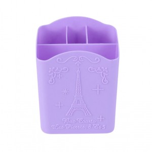 Support en plastique pour pinceaux, 4 sections, violet, support en verre pour nail master, compact, durable