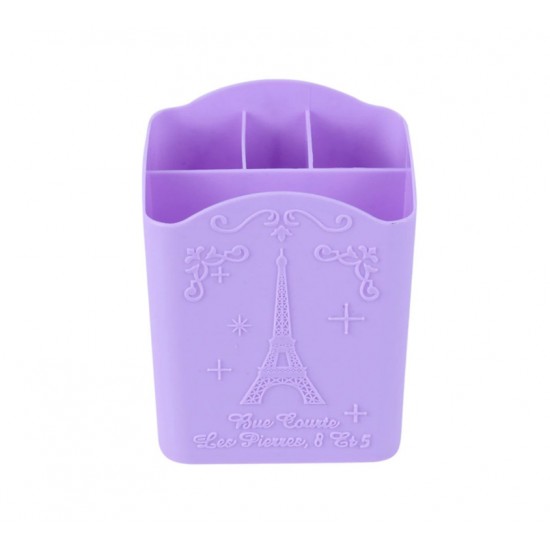 Support en plastique pour pinceaux, 4 sections, violet, support en verre pour nail master, compact, durable-1815-Ubeauty Decor-Stands et organisateurs