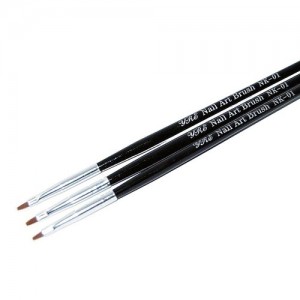  Set of 3 brushes for Chinese painting (black handle/narrow pile)