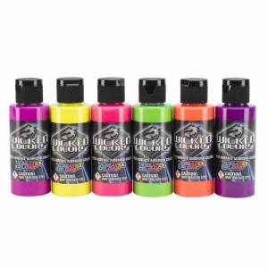  Wicked Fluorescent Set (conjunto de tintas fluorescentes), 6 por 60 ml