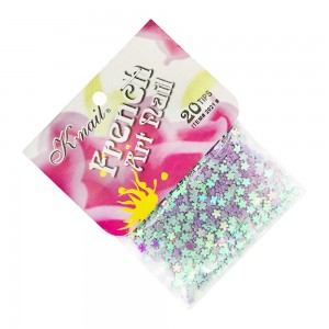  Flowers Knail Fench Art Nail GENTLE PURPLE con brillo