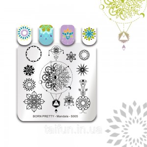 Placa de carimbo Born Pretty Mandala S005