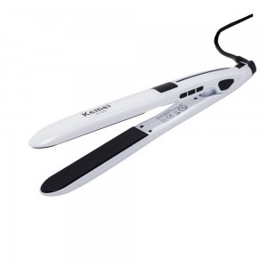 Professional flat iron KM-2202, hair straightener, fast heating, ceramic plate, ergonomic handle, for all hair types