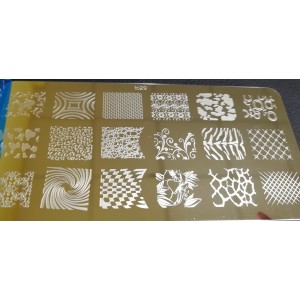 Plate for stamping Tulips, checks, swirls, male. and female signs, for nail design (to29)