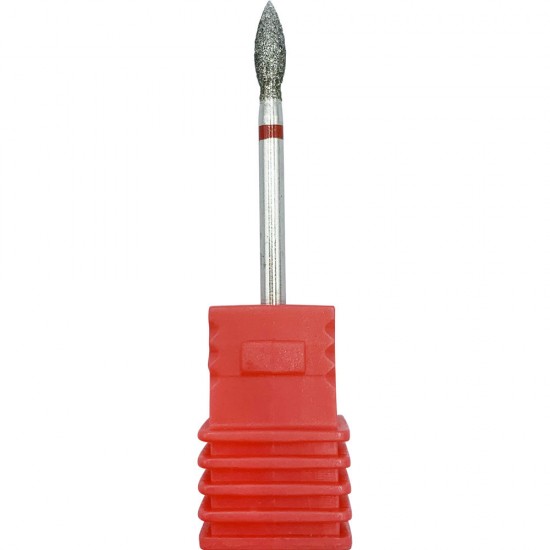 Diamond milling cutter on a red base, flame-SHAPED W2, MIS035, 17559, Cutter for manicure,  Health and beauty. All for beauty salons,All for a manicure ,All for nails, buy with worldwide shipping