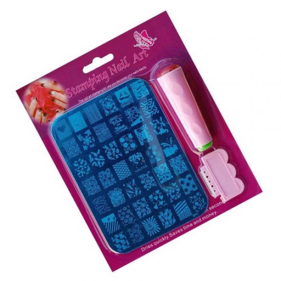 Stamping kit (double-sided printing/scraper/large stencil), 58681, Nails,  Health and beauty. All for beauty salons,All for a manicure ,Nails, buy with worldwide shipping
