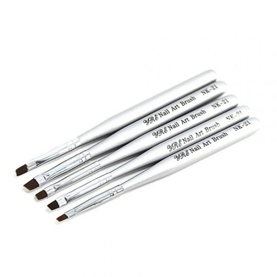 Ensemble de pinceaux de peinture chinoise 5pcs NK-21 (manche court argenté)-59052-Партнер-pinceaux