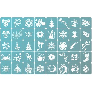 Set stencils voor bio-tattoo Sneeuw 40 st.