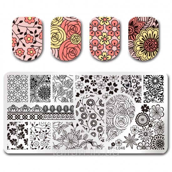 Stem plate Born Pretty BP-L046, 63925, Stamping Born Pretty,  Health and beauty. All for beauty salons,All for a manicure ,Decor and nail design, buy with worldwide shipping