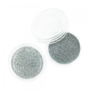  Glitter in a jar MIRROR SILVER Full to the brim convenient for the master container Factory packed Particles 1/360 inch