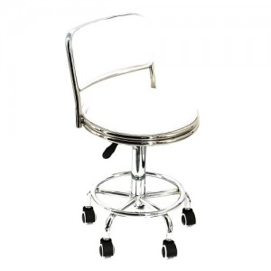 Silla 765 con respaldo sobre ruedas (blanco)