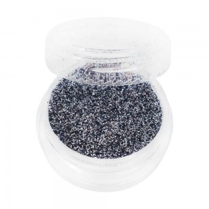  Glitter in een potje DONKER ZILVER Vol tot aan de rand handig voor de master container Deeltjes 1/128 inch