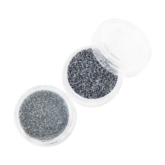 Glitter in a jar DARK SILVER Full to the brim convenient for the master container Particles 1/128 inch, FFF, 19691, Glitter - Sparkle,  Health and beauty. All for beauty salons,All for a manicure ,All for nails, buy with worldwide shipping
