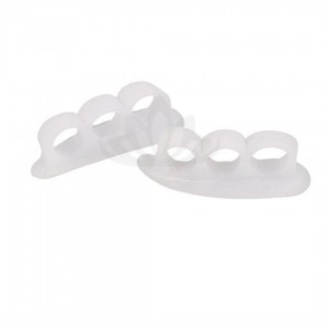 White Relieving gel toe liner with three fixation rings