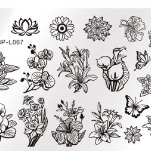 Plate for stamping Flower collection, for nail design (BP-L067)