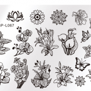 Stempelplaat Flower Collection voor Nail Art (BP-L067)