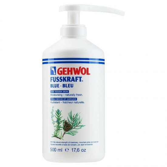 Bálsamo azul Gehwol Fusskraft Blau, 500 ml, para pele de pés muito seca, áspera e rachada-141200-Gehwol-Cuidados gerais com os pés