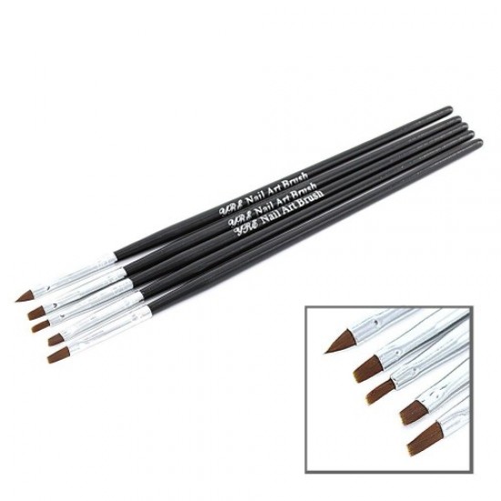 Set of brushes 5pcs for painting (black pen)-59049-China-Brush