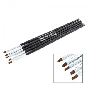  Set of brushes 5pcs for painting (black pen)