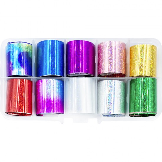 Foil set for nail art 50 cm 10 PCs multi-COLORED NOISE, MAS078, 17673, Foil,  Health and beauty. All for beauty salons,All for a manicure ,All for nails, buy with worldwide shipping