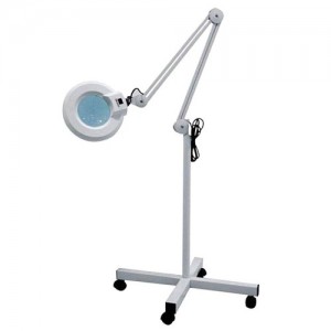 Lamp magnifier for cosmetology LED outdoor 4 wheels