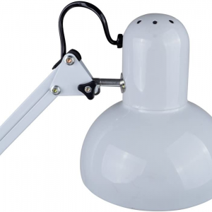Lampe de table à économie d'énergie (E27) avec pinces à ressort (rouge/blanc) sur une pince