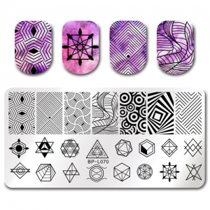Plate for stamping Holographic effects, geometry-mix, BP-L070