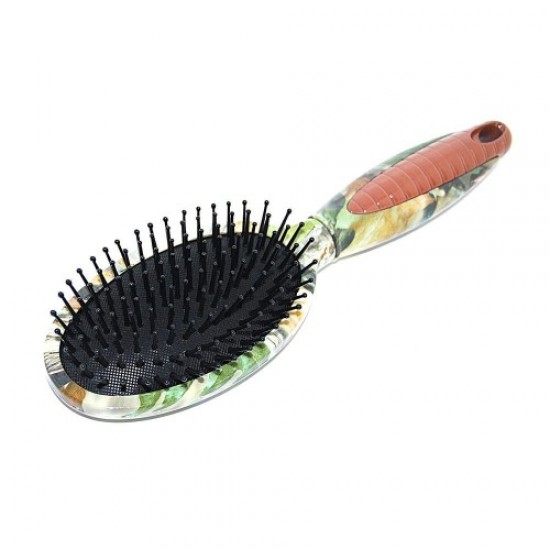 Peigne de massage ovale (feuilles)-57863-Поставщик-Pour les coiffeurs