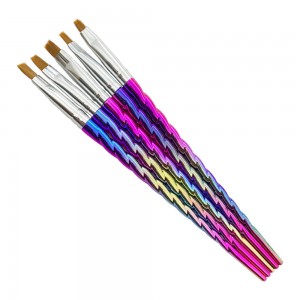  Set of 5 gel brushes with unicorn horn handle, MIS260-(244)
