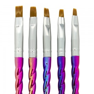  Set of 5 gel brushes with unicorn horn handle, MIS260-(244)