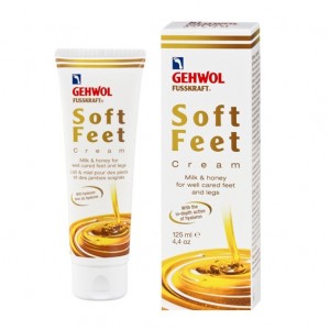  Creme de seda "Leite e mel" com ácido hialurônico - Gehwol Fusskraft soft creme milk&honig / Soft-Feet Creme