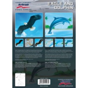  Step-by-step stencil Animals (eagle and dolphin)