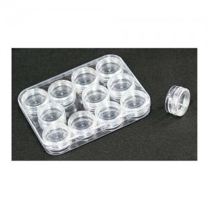 Un conjunto de frascos transparentes en un recipiente 2g 12pcs