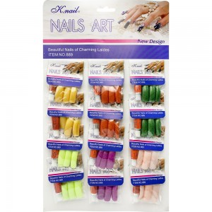  Price for 12 sachets. Sheet with shiny SQUARE false nails Knail No. 889 ,