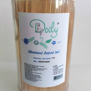 Disposable wooden spatulas Doily (150 pcs in a tube) (4823098707660)