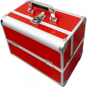 Металлический маникюрный чемодан 25*32*21 см КРАСНЫЙ КРОКОДИЛ ,KOD1500