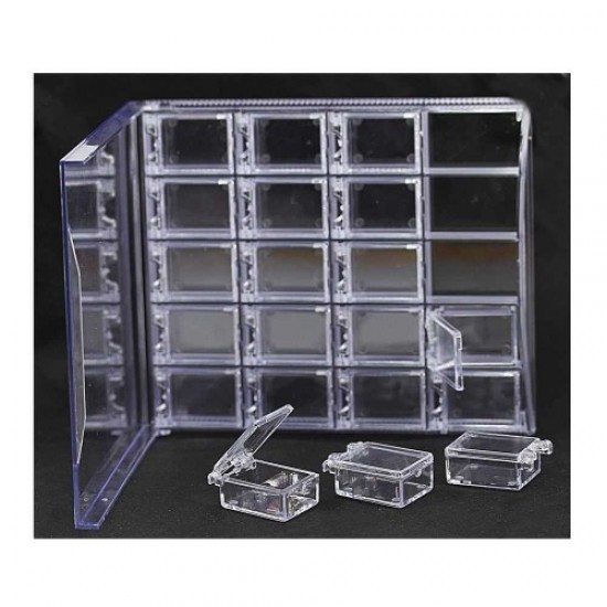 Container of 20 sections for rhinestones transparent, 57437, Containers, shelves, stands,  Health and beauty. All for beauty salons,Furniture ,Stands and organizers, buy with worldwide shipping