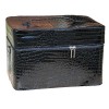 Mala master couro sintético 2700-9 laca preta-61081-Trend-Malas de mestre, bolsas de manicure, bolsas de cosméticos