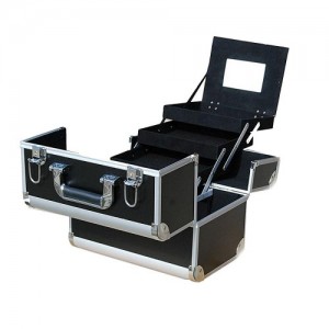  Valise en aluminium 740C noir mat avec un miroir