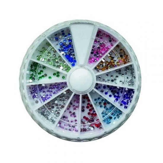 Pedrería de colores en el carrusel KMK-11-59825-China-Diamantes de imitación para uñas