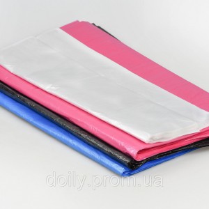 Пеньюар для парикмахерских работ 0.9*1.6м (10шт в упаковке) из полиэтилена, прозрачный, синий, розовый, черный