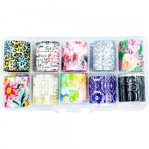  Nail art foil set 50 cm. 10 pcs. ORIGINAL ,MAS078