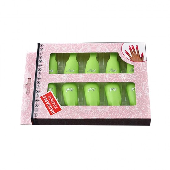 Un juego de pinzas de plástico para quitar el esmalte en gel en una caja de 10 uds. Color aleatorio MISLAK065-19209-Китай-Extensión de uñas