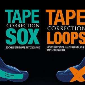 Tape socks with a weak tensioning force. With hallux valgus.