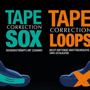  Tape - socks with a weak tension force. With hallux valgus.