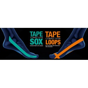  Tape - socks with a weak tension force. With hallux valgus.