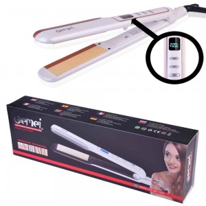 Plancha de pelo Gemei GM-2903T, plancha de pelo, con pantalla LCD, 5 ajustes de temperatura, para todo tipo de cabello