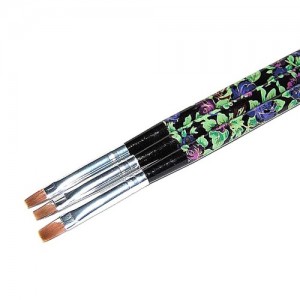  Gel brush black handle with flowers straight bristle №6