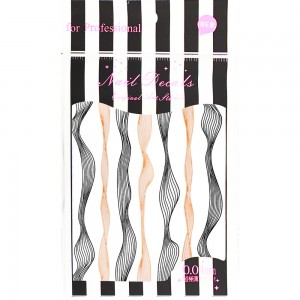  Flexibele golvende tape voor nagels 0,4 mm breed. BRONS+ZWART